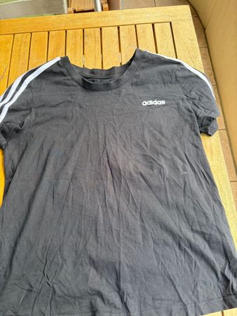 Adidas T-Shirt Grösse LSchwarz Sommer 3-Streifen-Look