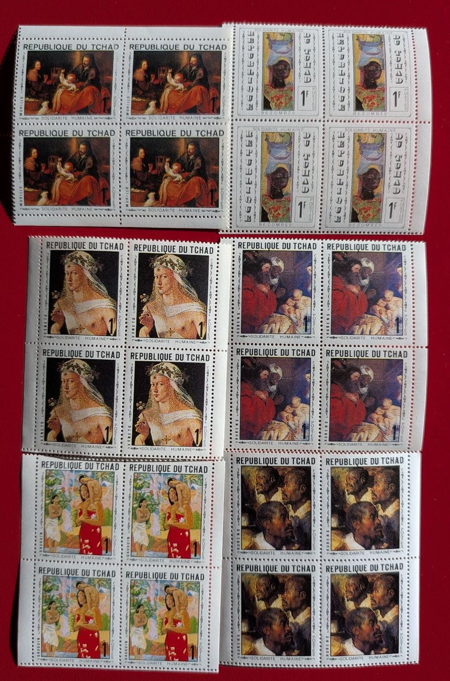 Alle Briefmarken: TCHAD AFRIKA SOLIDARITE HUMAIN VIERERBLOCK 1969** POSTFRISCH – Neu (gemäss Beschreibung) aus Düdingen von Quartierstrasse