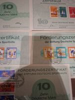 Förderungszertifikat / 10 Mark / Sporthilfe / seriennummer