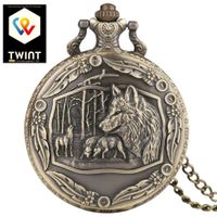 📌 NEU Wolf Taschenuhr - Montre de poche Loup