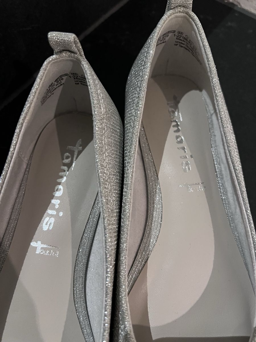 Tamaris Scarpe da donna: Tamaris Ballerinas Gr. 38 Glitzer Silber – Nuovo (secondo la descrizione) da Wolfhausen venduto da Starlake 4