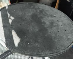 Balkontisch rund Metall grau guter Zustand