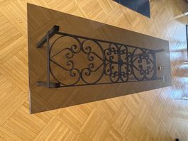 Salontisch, Glasplatte, Gestell Schmiedeisen, Top Zustand!