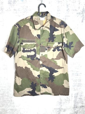 VINTAGE 90s FRENCH ARMY "F2 / CCE" CAMO SHORT SLEEVES Sz:S/M