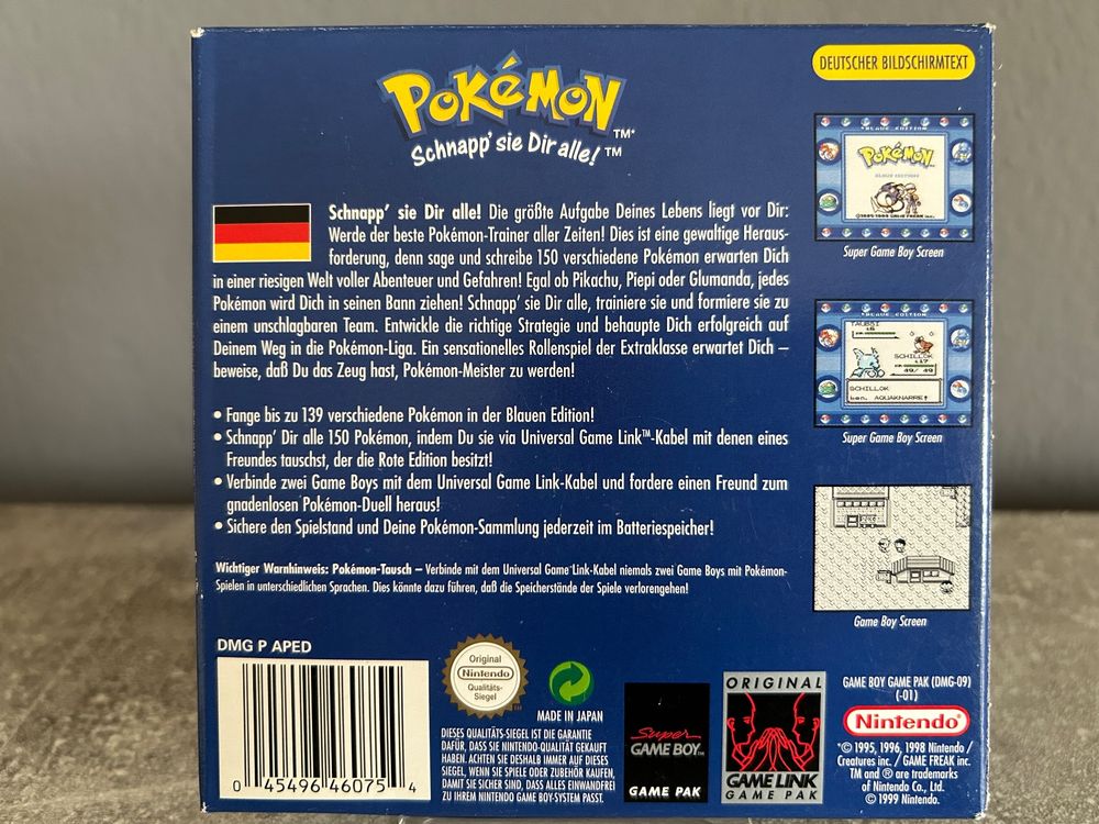 Pokemon Blaue Edition GameBoy *IN BOX / OVP* Kaufen auf Ricardo