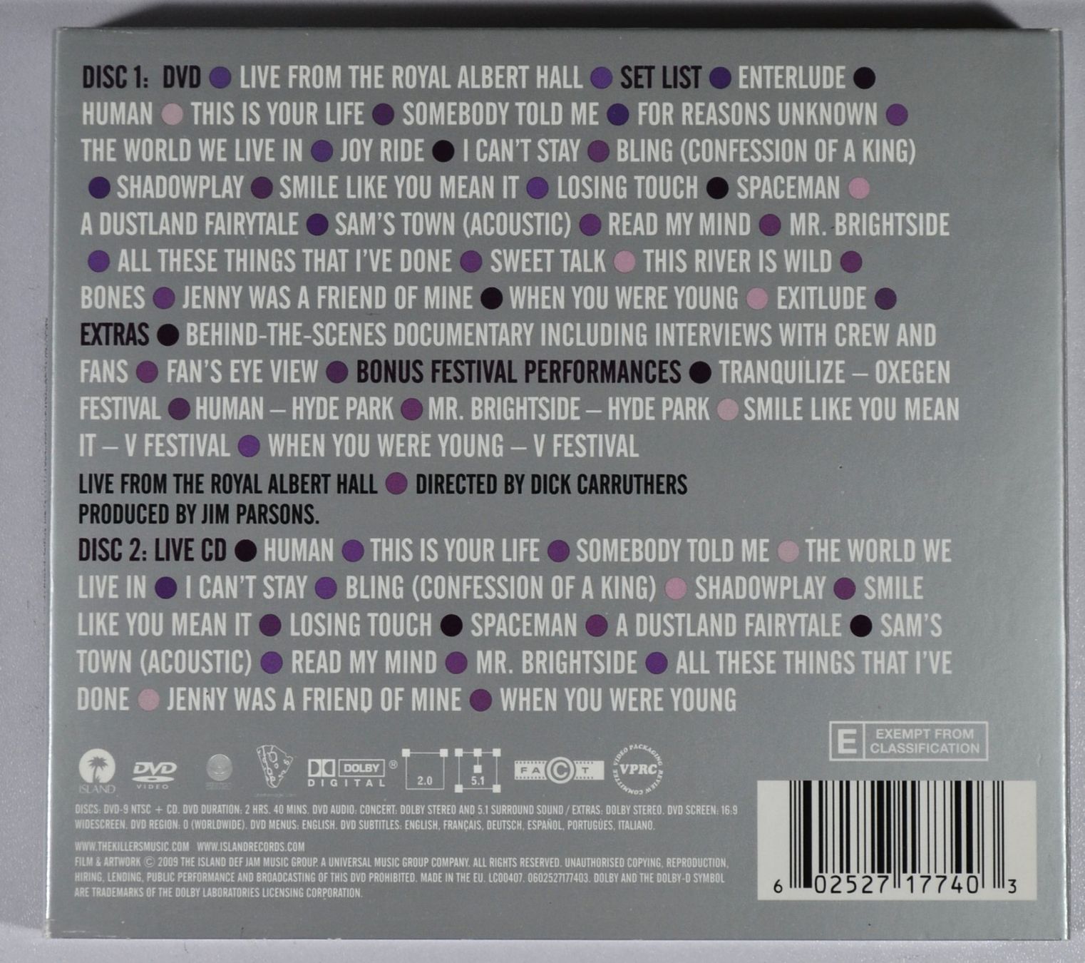 CD: CD: KILLERS - Live From The Royal Albert Hall – Usato da Frenkendorf venduto da Yard-Sale-2000 2