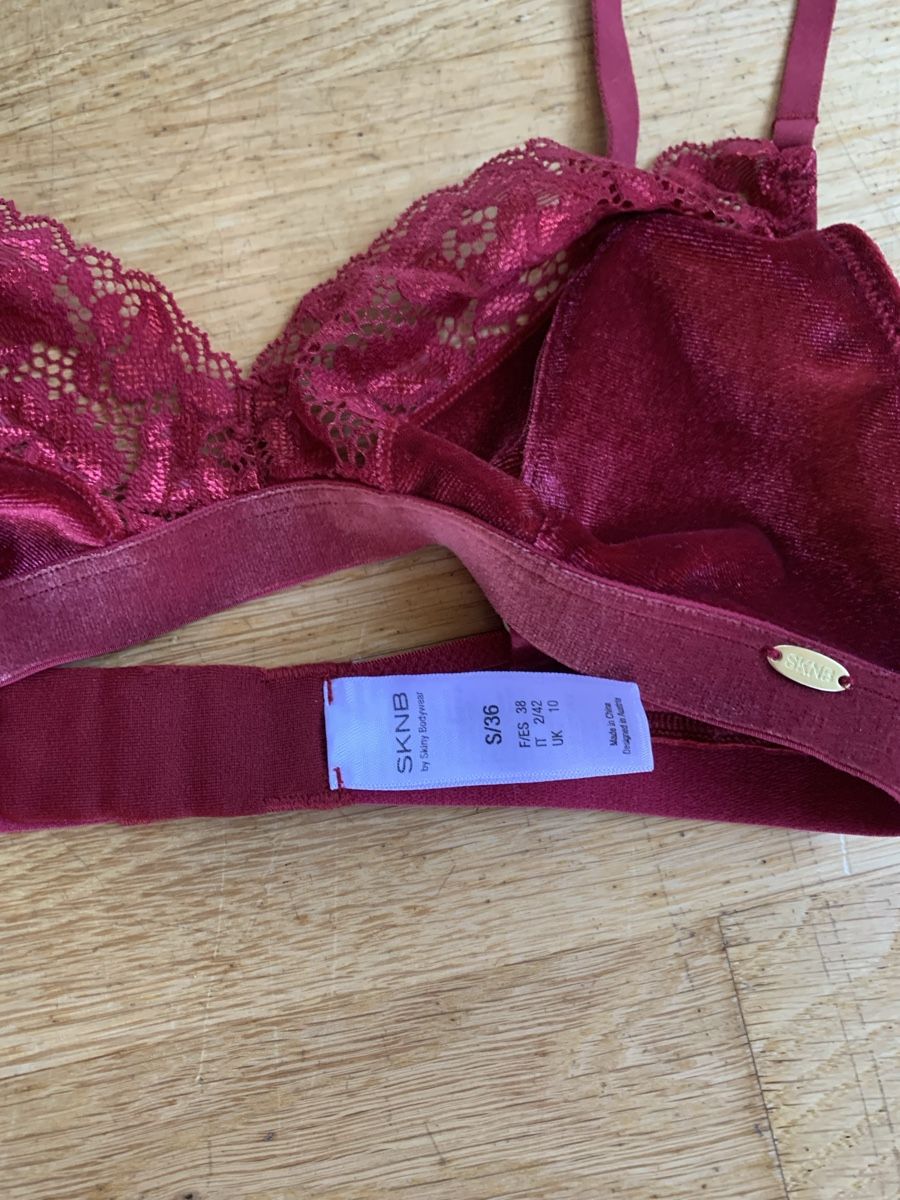 Altra biancheria intima: Bralette Samt Spitze Bordeaux Gr. S/36 Neu – Nuovo (secondo la descrizione) da Sempach venduto da katzaana3 1