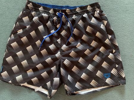 ARENA, Badeshort, schwarz.weiss,  L