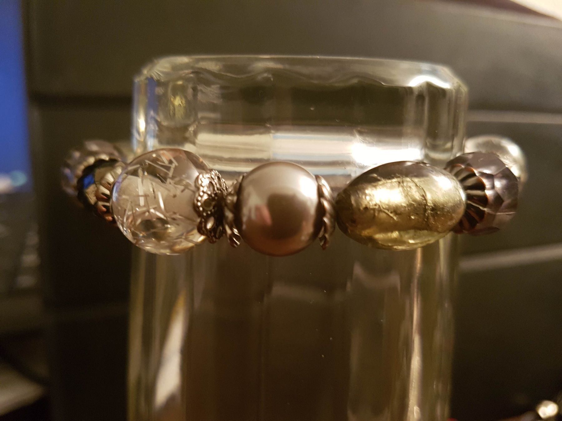 Bracciali & Braccialetti: Armband m.versch.Beads silb./kupfer/schw – Usato da Ettingen venduto da Maranathatalitha 5