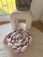 Babybay Nestchenschlange Jersey 200 cm weiss beige rose