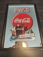 Coca-Cola Spiegel im Rahmen, Wintermotiv, Rarität!