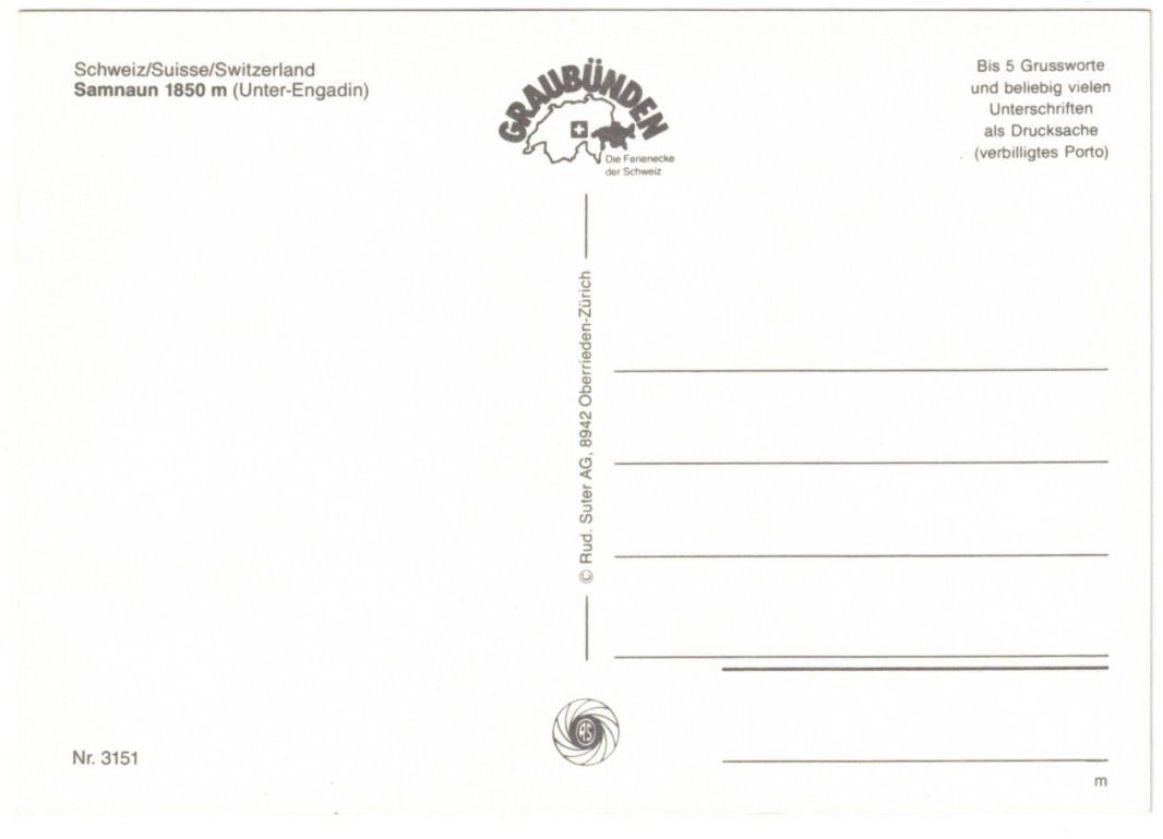 Cartoline postali: Samnaun - 4 Bild AK – Usato da Binningen venduto da Mountainrider 1