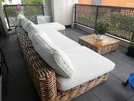 Grosses Gartensofa modular Rattan
