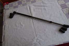 Gehstock links verstellbar mit Ergonomiegriff, grau