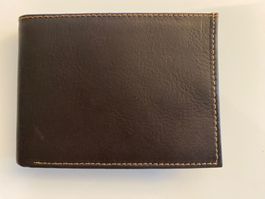 Porte-monnaie en cuir marron foncé homme