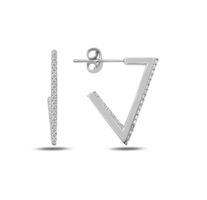 Ohrringe Dreieck Zirkonia 925 Silber filigran pavé