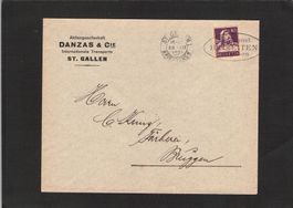 Perfin , Danzas St. Gallen , gel. 28.lll.1931 nach Bruggen