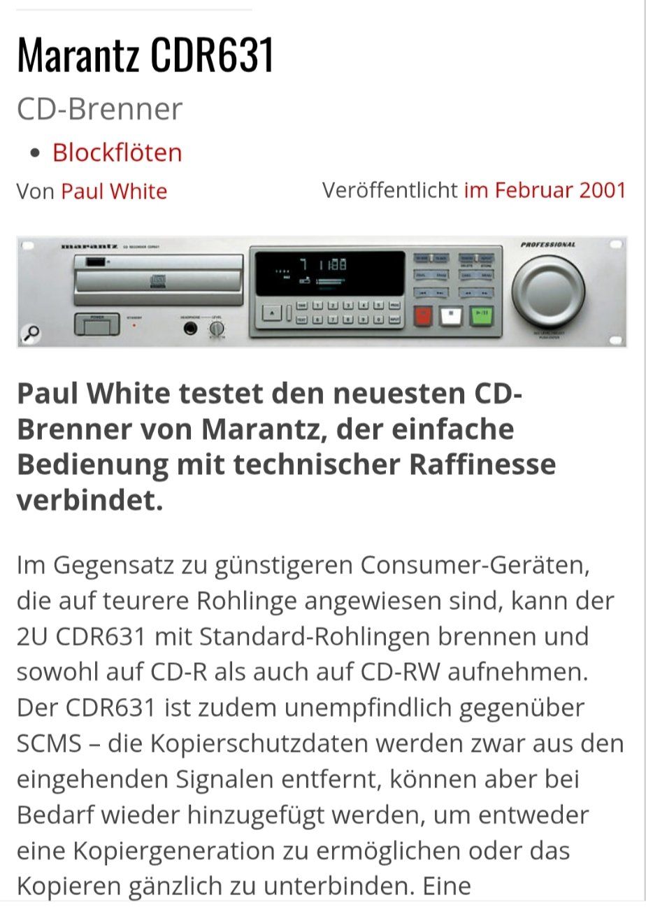 Marantz Registratori: MARANTZ CDR-631 PROFESSIONAL – Nuovo (secondo la descrizione) da Lamboing venduto da Kimnovak13233 2