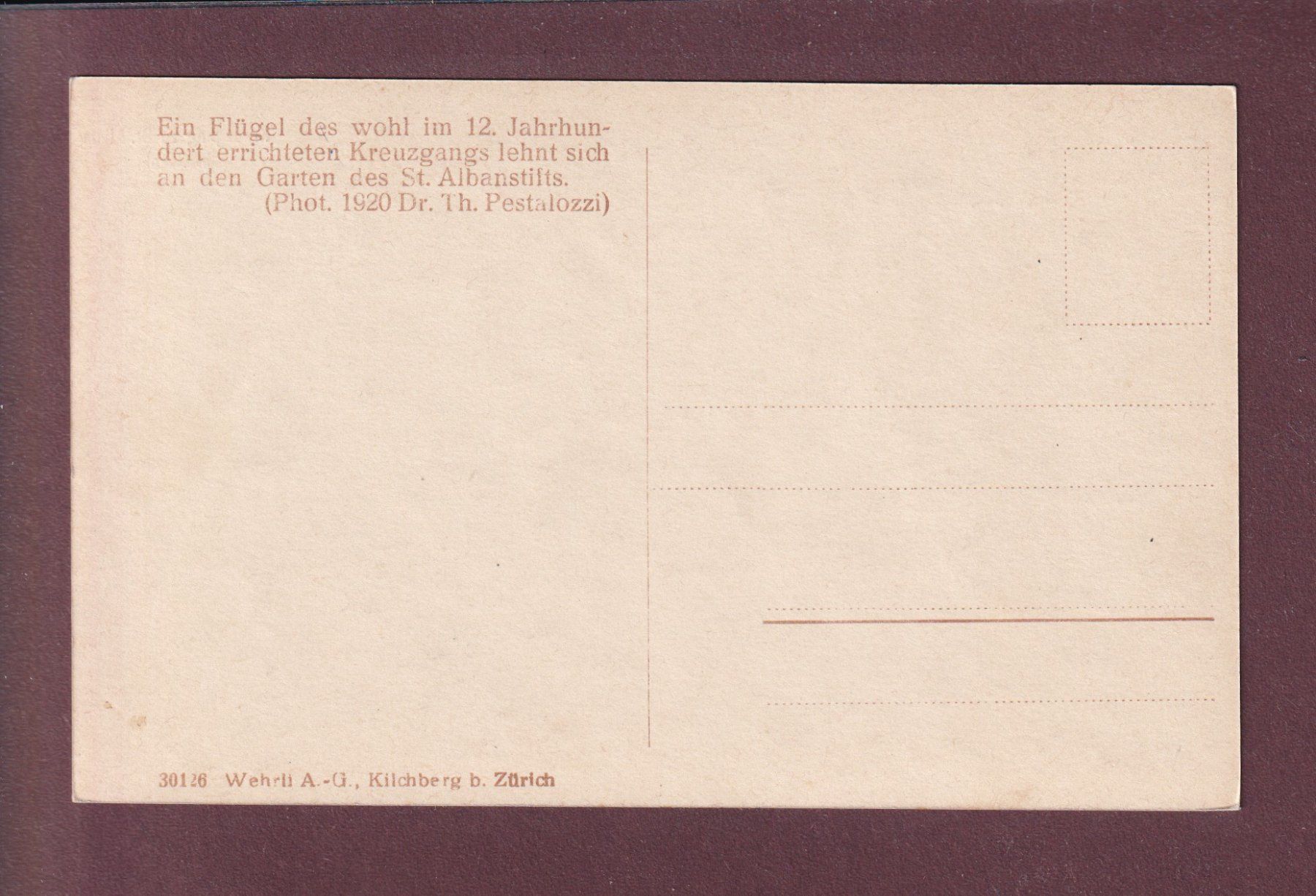 Cartoline postali: BASEL - St. Alban - Kreuzgang – Usato da Pully venduto da nicecards 1