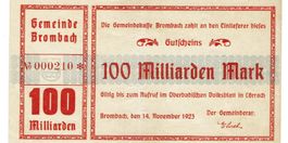 Brombach 100 Mrd.Mark 14.11.1923 VZ-VZ++