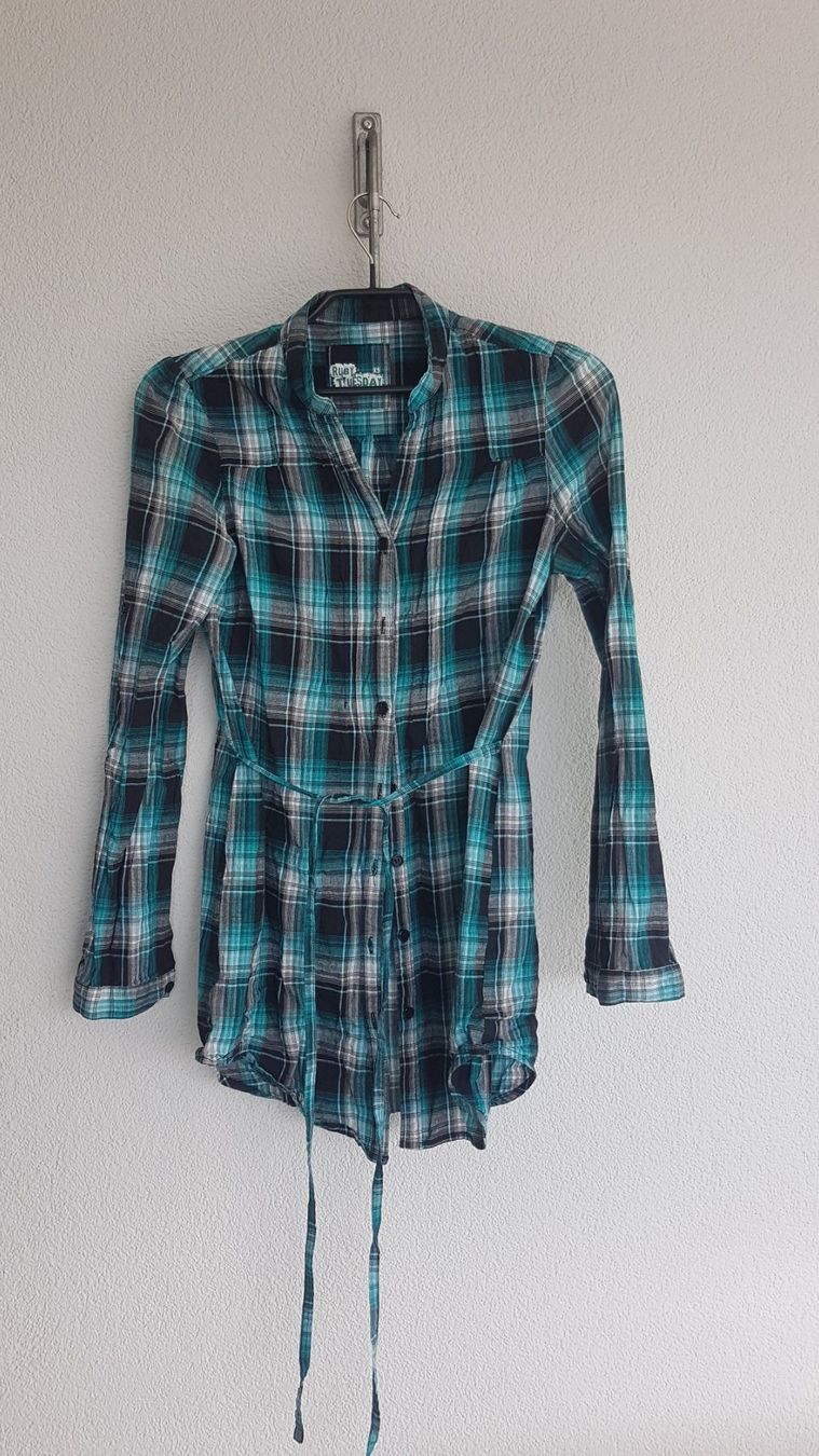 Camicette: Bluse Ruby Tuesday karo blau/türkis/schwarz XS – Usato da Uetendorf venduto da oinkioink88