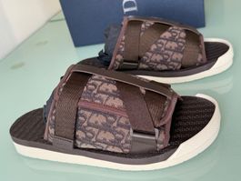 DIOR ALPHA Oblique Jacquard in Khaki Schwarz Sandale 45 NEUE