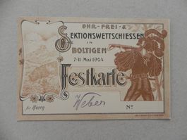 Karte Boltigen BE Schiessen  Schützenfest 1904 Bahn Zug