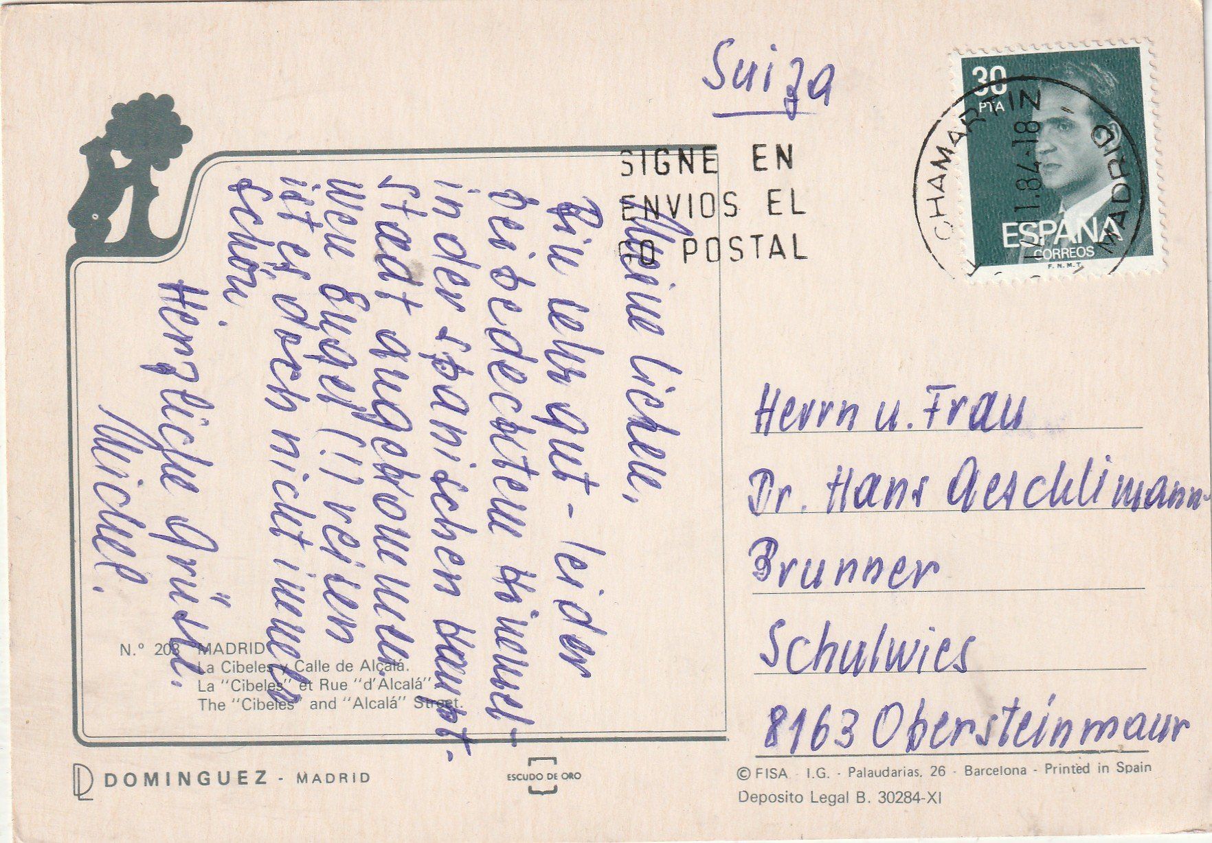 Cartoline postali: Madrid – Usato da Lumbrein venduto da made02 1