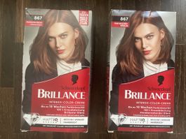 2x Schwarzkopf Brillance Mahagoni-Braun 867, Neu!