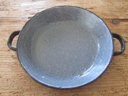 Rustikale Vintage Emaille Bratpfanne , Cowboy Style
