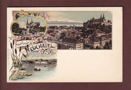 Souvenir de NEUCHÂTEL - Litho Künzli