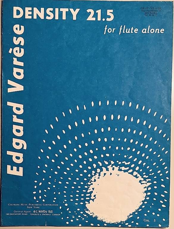 Strumenti musicali: Noten: Density 21.5 for flute alone – Usato da Itingen venduto da Weiler1