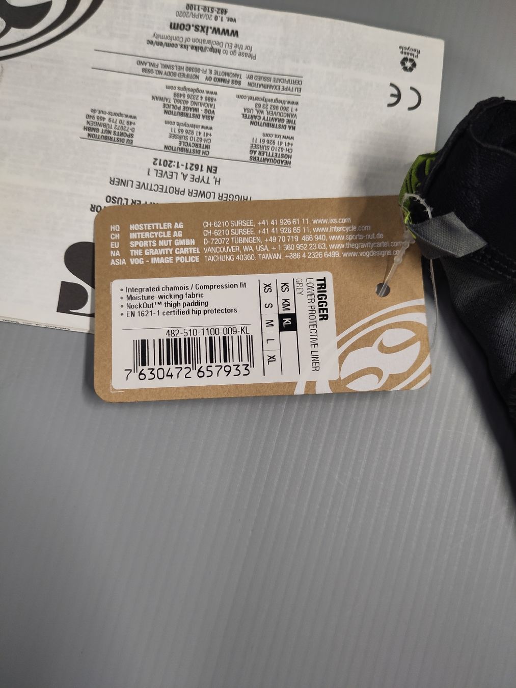 IXS Protezioni & Imbottiture: iXS Trigger Protective Liner Hose Kindergrösse KL Neu – Nuovo e nell'imballaggio originale da Zürich venduto da Velo-Elsener 2