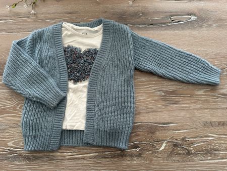 Set C&A Strickjacke und Langarmshirt Grösse 98 blau🤍🤍