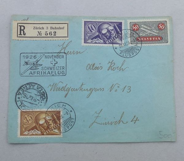 Tutti i francobolli: Flugbrief Schweizer Afrikaflug Nov. 1926 – Usato da Walkringen venduto da Casablanca777