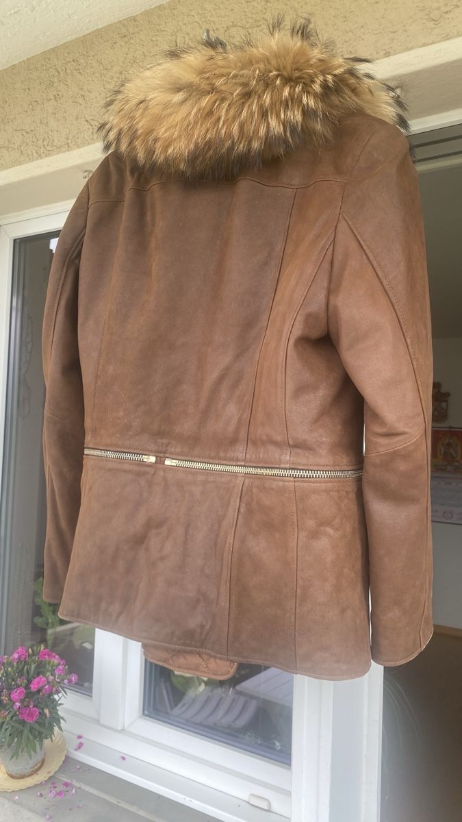 Giacche: Braune Lammlederjacke mit  echtem Fuchspelz – Usato da luzern venduto da bar_5gtr 1