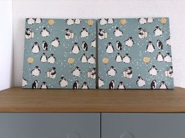 Pinguin Leinwandbild Wandposter Wandprint Wandbild Kinder