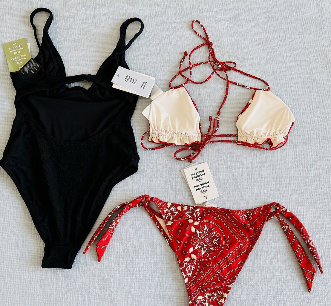 H&M Costumi da bagno & Bikini: Badekleider 2 Stk. Schwarz, Rot oder Blau Grösse S Neu – Nuovo e nell'imballaggio originale da Root venduto da pem_xnw7 1
