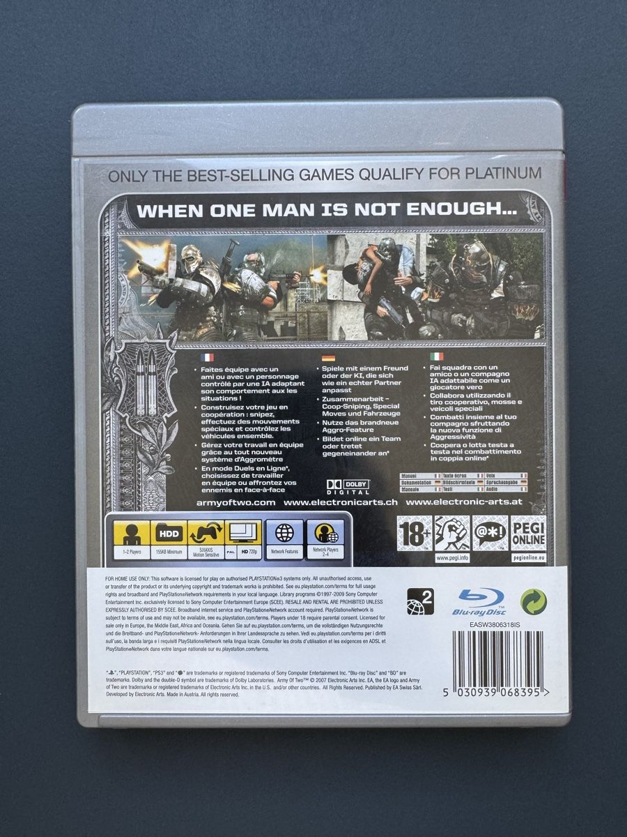Giochi: PS3 Army of Two Platinum  – Usato da Spiegel b. Bern venduto da Desisk44 1