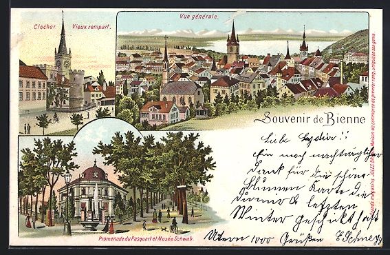 Cartoline postali: Litho Biel, Zeitglockenturm u. alte Stad – Usato da Berlin venduto da bartko-reher