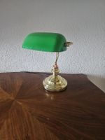 Tischlampe Messing Lampe mit grünen Schirm funktionsfähig