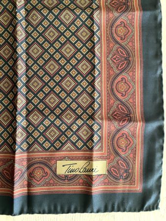 Tino Lauri Seidentuch 100% Silk/ Schwarz/Bordeaux/ca.86 x 88