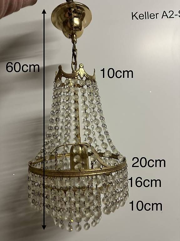 Lampadari & plafoniere: Kronleuchter mit Glaskristallen – Usato da Hindelbank venduto da kthrnsmmr 3