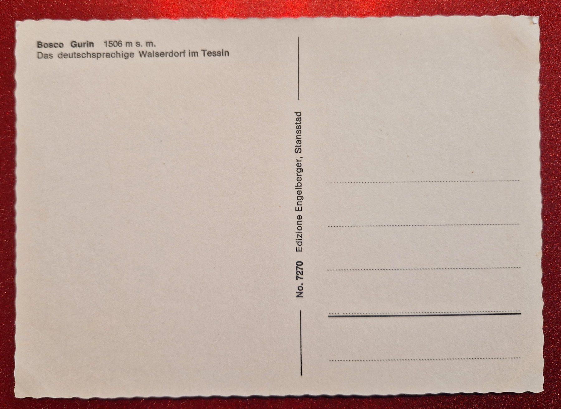 Cartoline postali: Bosco Gurin Walserdorf top – Nuovo (secondo la descrizione) da Melchnau venduto da Arthurius 1
