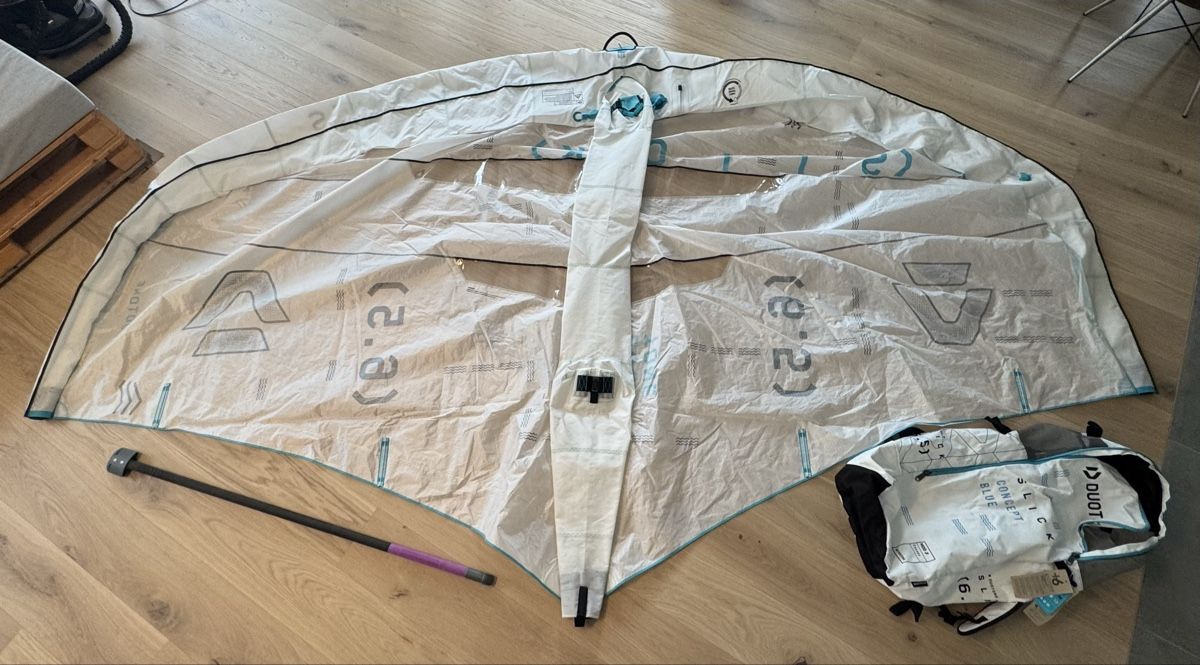 Duotone Surfen: Duotone Slick Conzept Blue 6.5m2 – Gebraucht aus La Punt Chamues-ch von Robin.Hofer 1