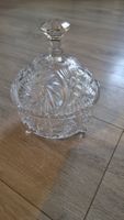 Kristalldose mit Deckel, geschliffen, Vintage canndy bar