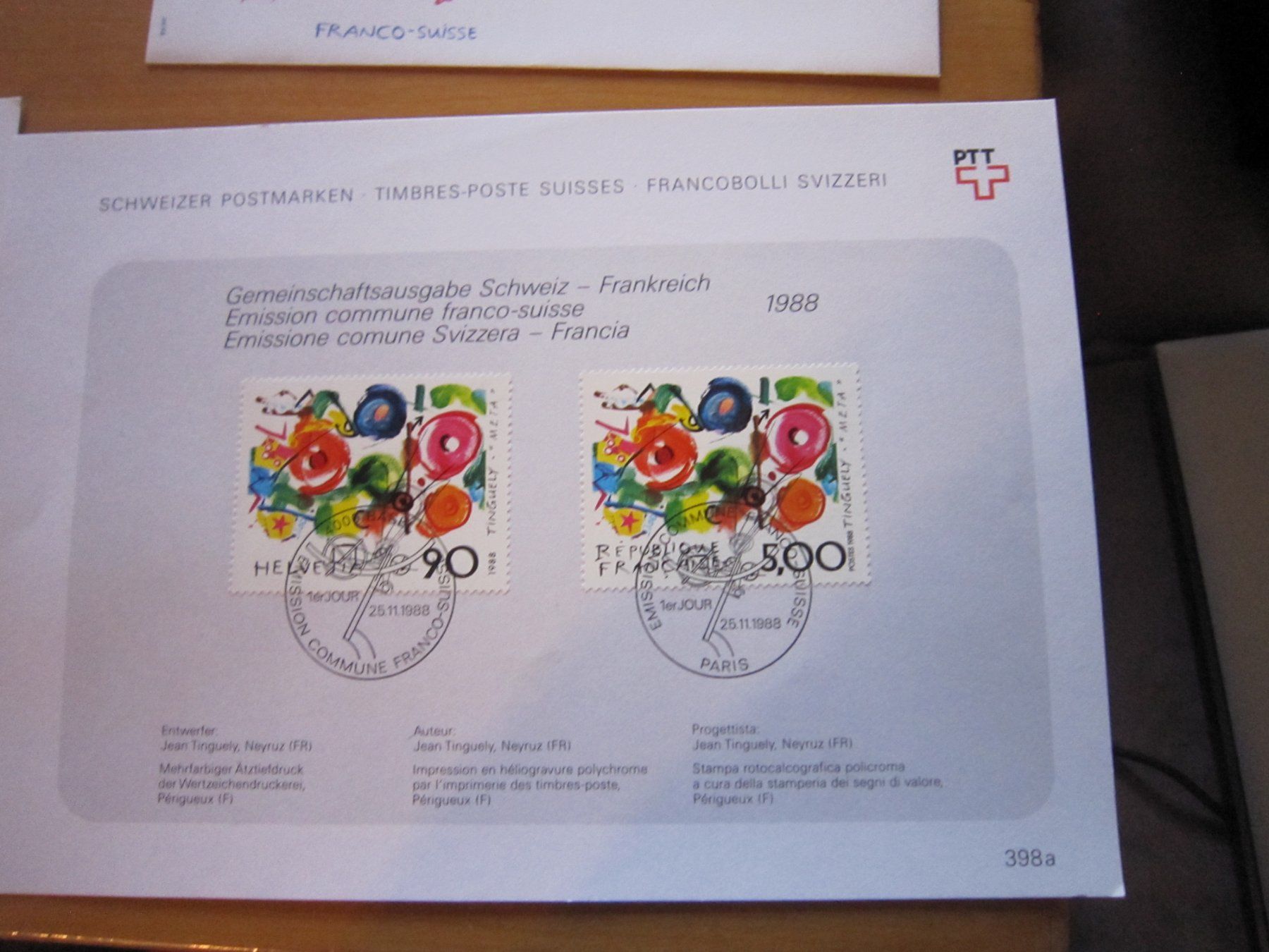 Tutti i francobolli: CH 1988 Tinguely in mehrer Variationen – Usato da Gordola venduto da Polentaefung 2