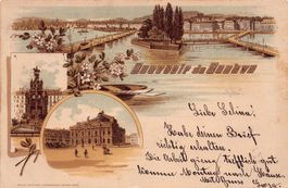 Souvenir de Genève, lithographie, circulée 1896