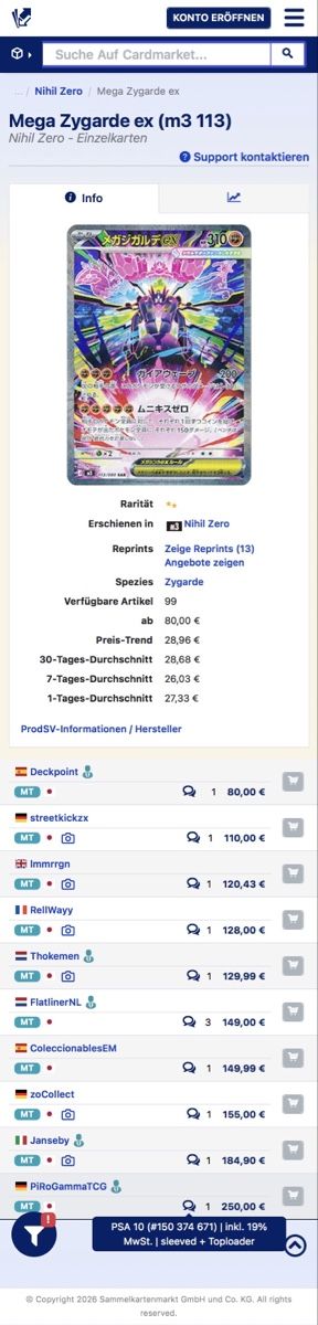 Pokémon Carte collezionabili: Pokémon Mega Zygarde ex 113/080 SAR – Nuovo (secondo la descrizione) da Liebefeld venduto da Swiss-TCG 2