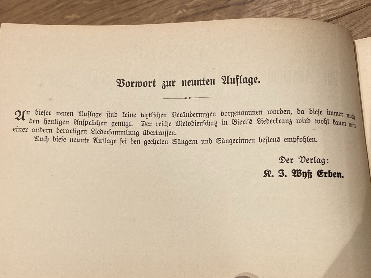 Bücher: Liederkranz 66 drei Vier Liedern Bieri lehrer Interlaken – Gebraucht aus Boll von Jopp1 2